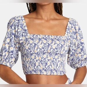 RVCA Sunrise Top floral print size small stretchy